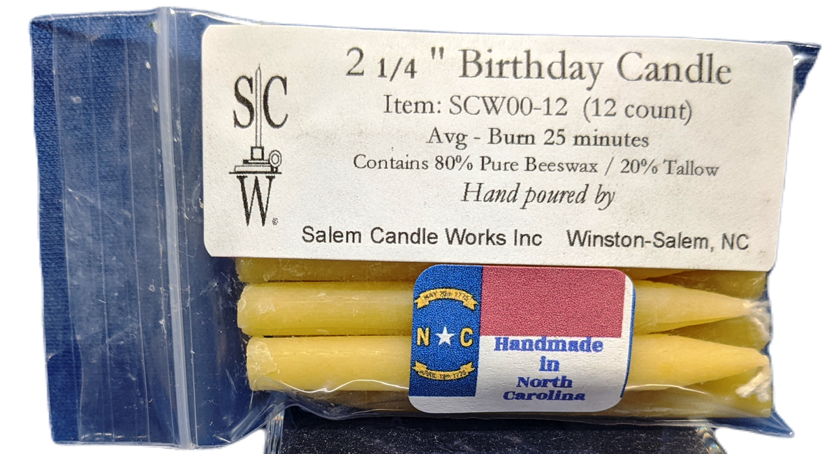 2 1/4 Beeswax Candle 2 1/4 x 1/4 package of 12 [SCW00_12] 5.05