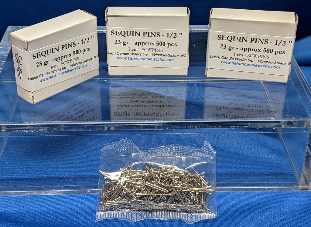 1/2 silver sequin pins - (23 grams) ~500 ct